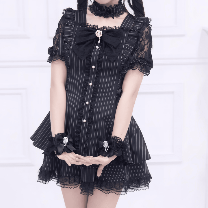 NoGenki】レースチョーカー付クラシカルガーリーセットアップ NoGenki】レースチョーカー付クラシカルガーリーセットアップ