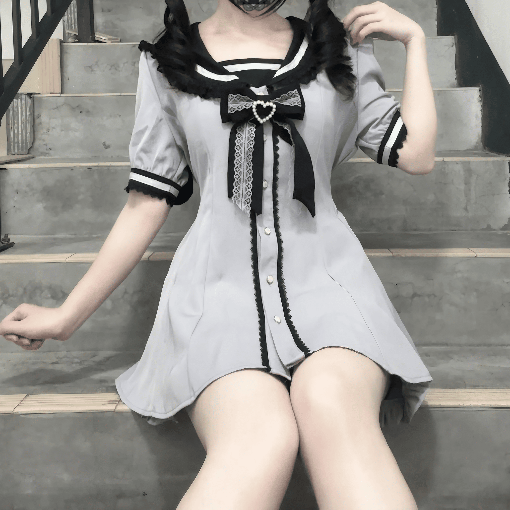 【kanna】セーラーフリルセットアップ◆セットアップ 地雷系 S、M、L、XL