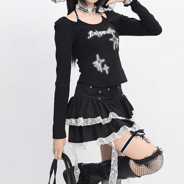 【CatWish】ホルターネックスリムデビルカットソー◆カットソー 地雷系 S、M、L