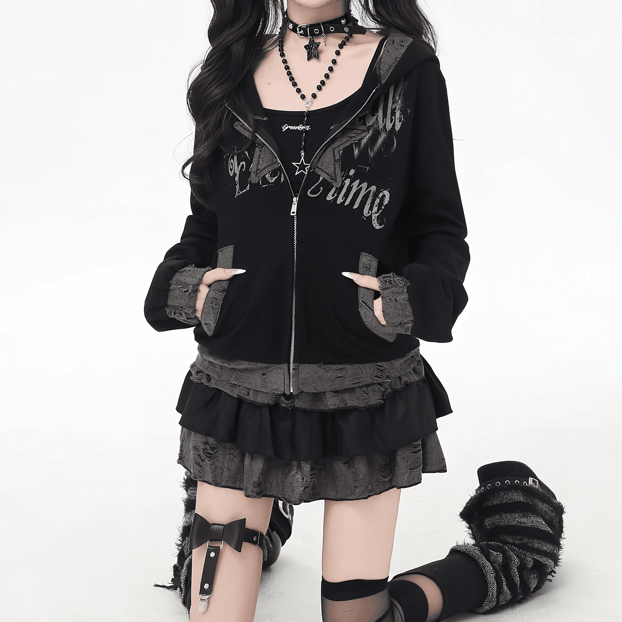 VOLCAN&APHRODITE ファー パーカー レフレム 地雷 トー横 VOLCAN