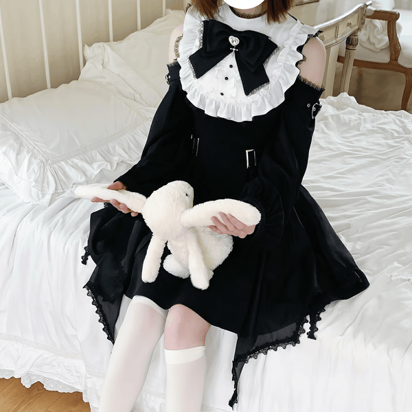 【LALAJK】オフショルフリルクラシカルワンピース◆ワンピース 地雷系 S、M、L