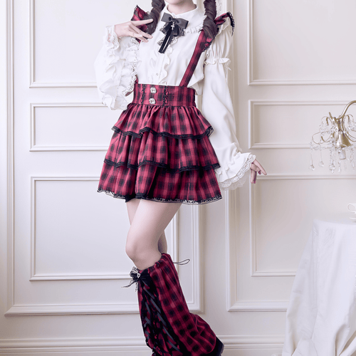 サスペンダー付きティアードスカパン ピンク 量産型 地雷系 スカート 予約商品】サスペンダー付ティアードスカパン ｜ LIZ LISA（リズリサ