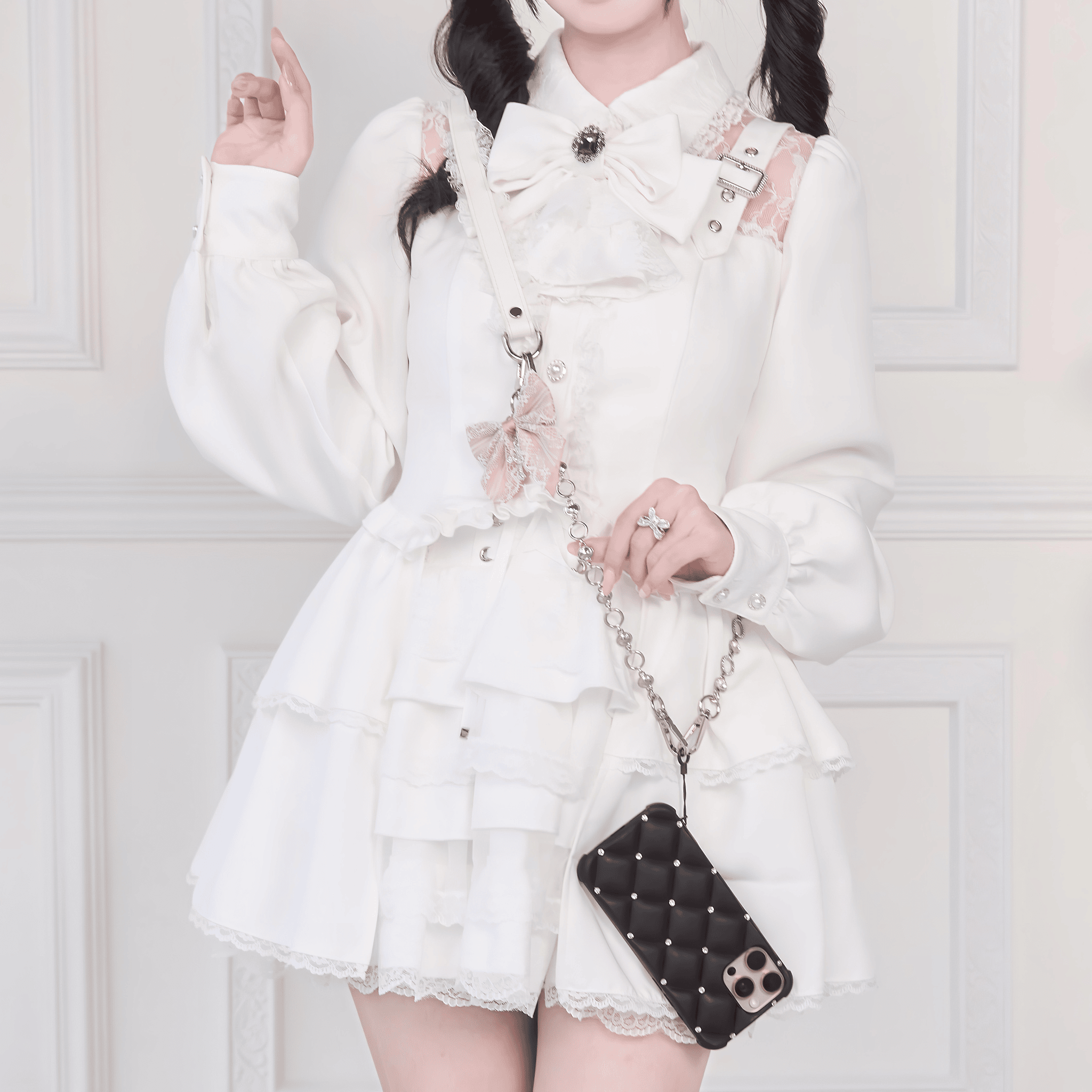 【NoGenki】ドールライクフリルロングブラウス◆ブラウス 地雷系 M、L