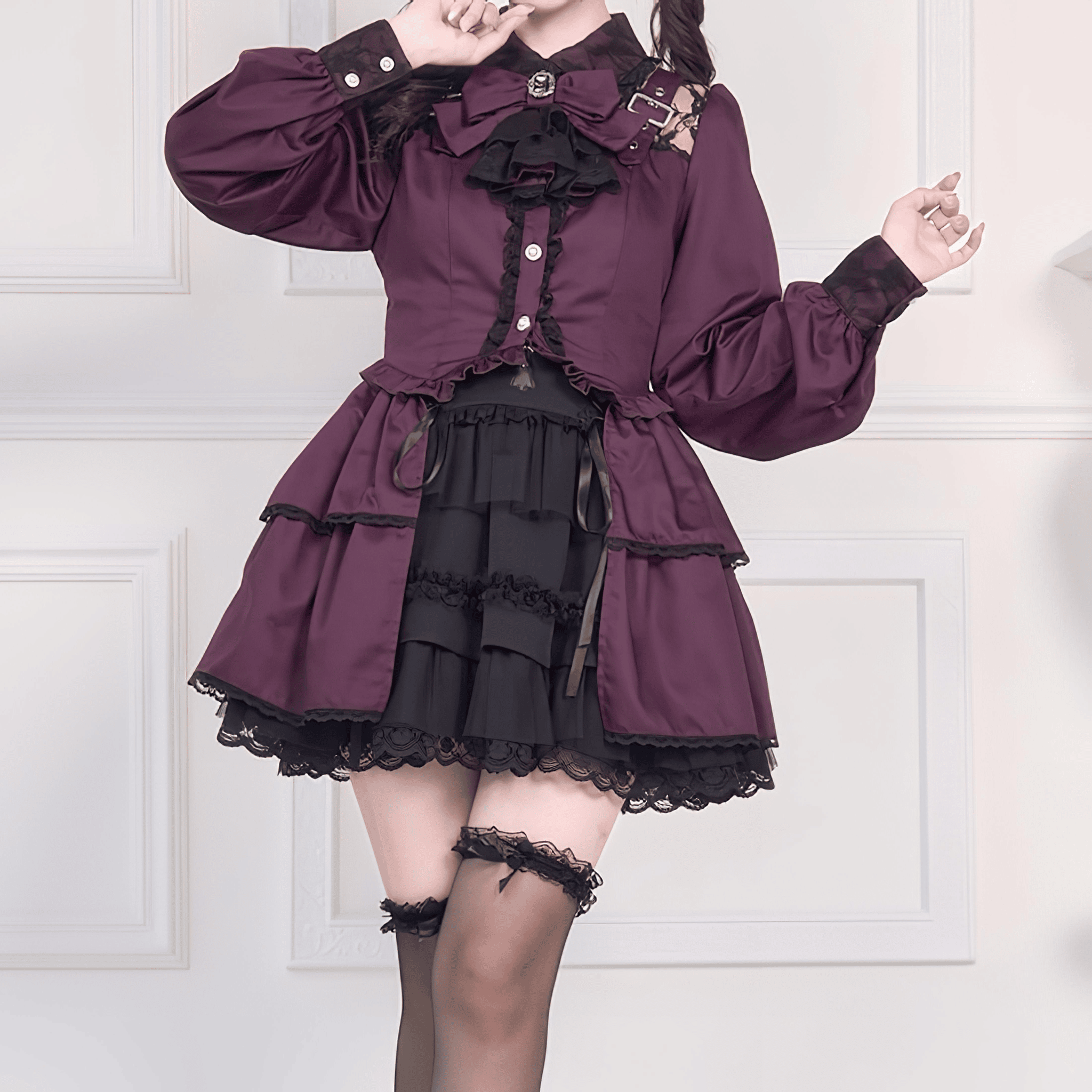 【NoGenki】ドールライクフリルロングブラウス◆ブラウス 地雷系 M、L