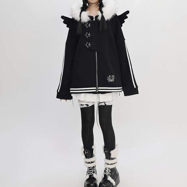 【CatWish】ファーフードエンジェルパーカー◆パーカー 地雷系 S、M