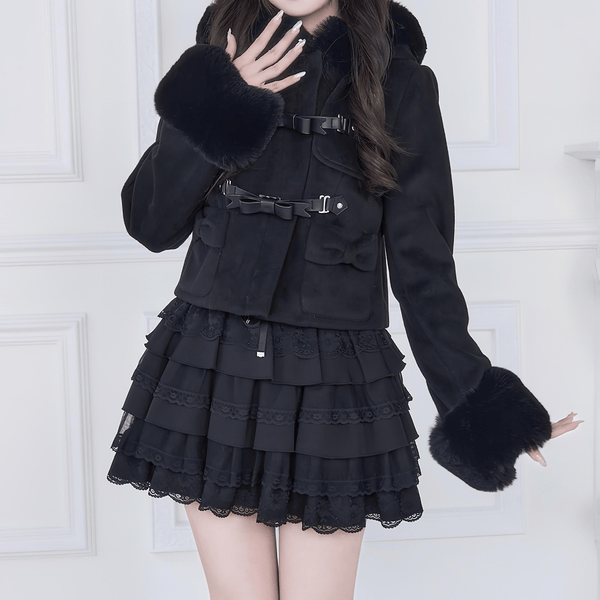 【NoGenki】ファーバックルショートジャケット◆ジャケット 地雷系 M、L