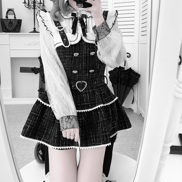 【BrokenBear】レーススリーブウォームタッチブラウス◆ブラウス 量産型 S、M、L、XL