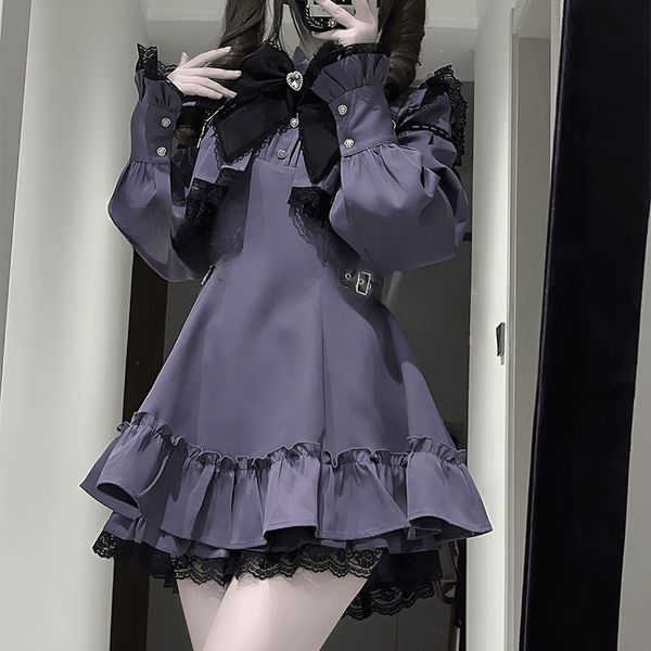 【AngelShare】レースアクセントデザインセットワンピース◆ワンピース 地雷系 S、M、L、XL、XXL