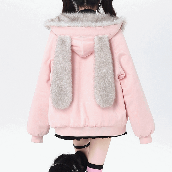 ★希少 Lサイズ★ キャサリン ハムネット N-3B ラクーンファー ライナー付 CrazyGirl】ビッグラビットイヤーファー付ジップジャケット