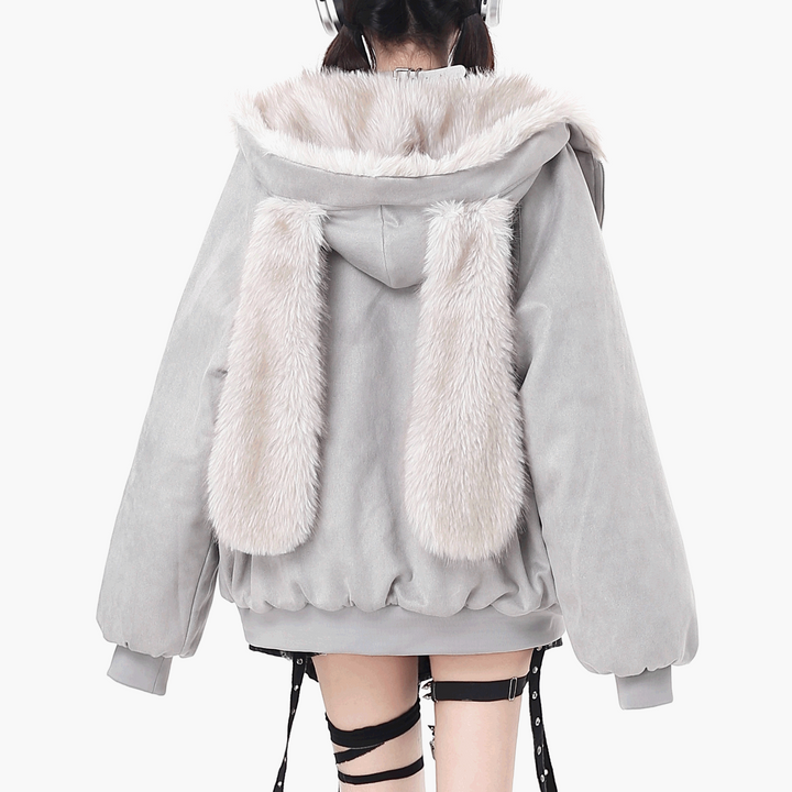 ★希少 Lサイズ★ キャサリン ハムネット N-3B ラクーンファー ライナー付 CrazyGirl】ビッグラビットイヤーファー付ジップジャケット