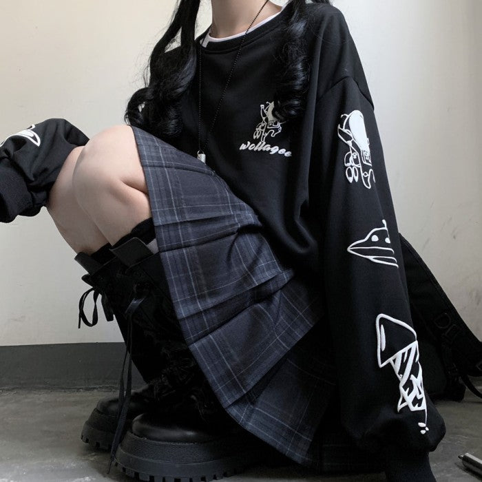 イラストプリントフェイクツーピーストレーナーWOver