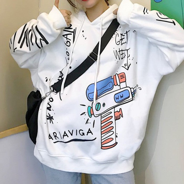 ビッグサイズプリントパーカーWGver◆パーカー カジュアル系 M、L、XL