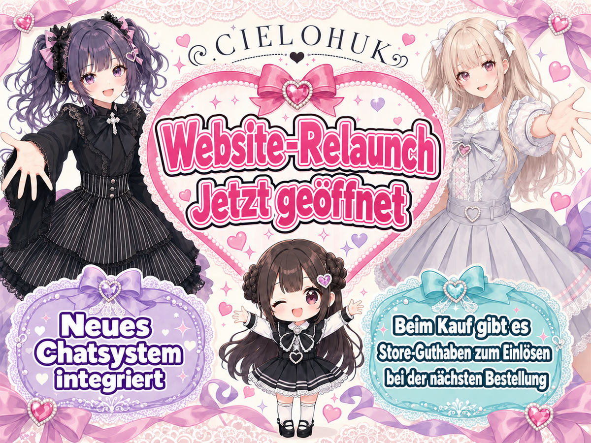 Website-Relaunch — Jetzt geöffnet — Neues Chatsystem — integriert — Beim Kauf gibt es — Store-Guthaben zum Einlösen — bei der nächsten Bestellung