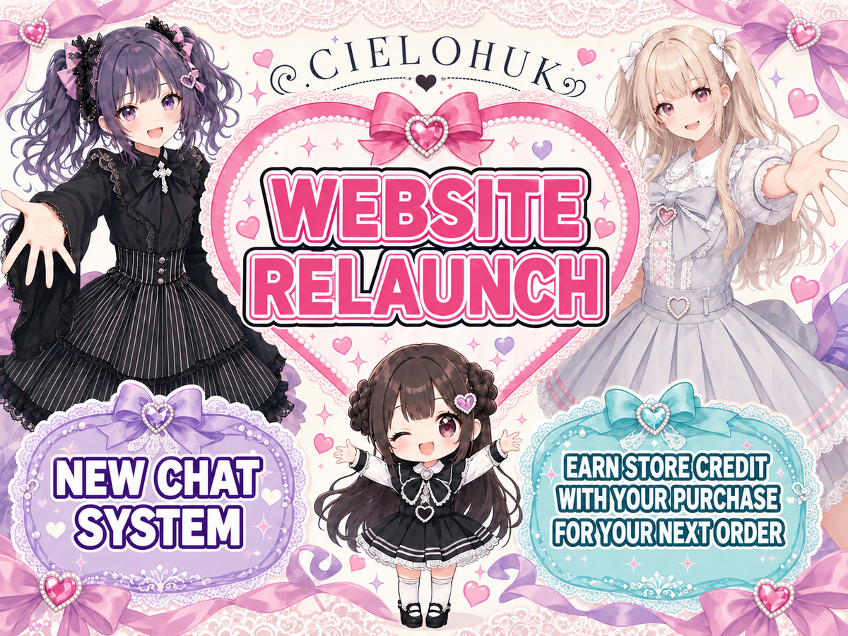 CIELOHUK website relaunch: new chat system; earn store credit with your purchase for your next order.